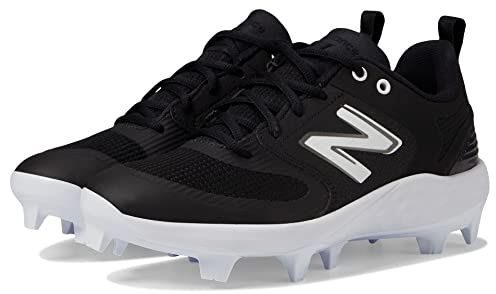 New Balance Women's Fresh Foam Velo V3 Molded Softball Shoe, Black/White, 5.5 UK