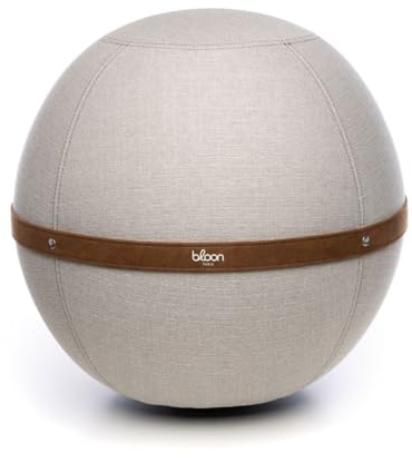 Bloon Ballsitz, ergonomisch, gegen Rückenschmerzen oder Ischias, bequem, für Büro oder Telearbeit, Ballstuhl, 55 cm Durchmesser (Elfenbein, Regular)