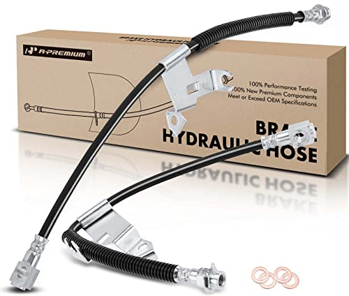 A-Premium Front Brake Hydraulic Hose Compatible with Select Cadillac, Buick, Oldsmobile and Pontiac Models - Allante, DeVille, Eldorado, Seville, LeSabre, Riviera, Park Avenue, Bonneville(Pack of 2)