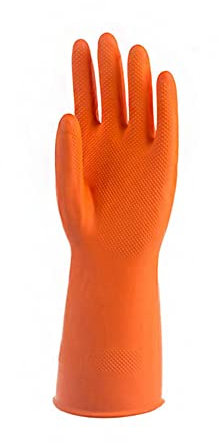 Weibliche Gummi-Spülhandschuhe Küchenreinigung Hausarbeit Geschirrspülwerkzeuge (Color : Orange, Size : M)