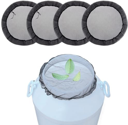 Pantalla de Barril de Lluvia 4pcs de 14 Pulgadas y 37 Pulgadas Cubierta de maldecir de Lluvia Mesh Agua de Lluvia Filtro de Barril de Lluvia Pediendo Hojas y escombros Accesorios de Barril de Lluvia,