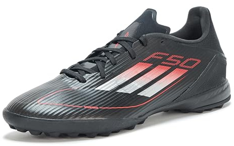 Adidas Unisex-Adult F50 League Turf Soccer, Black/Iron Metallic/Lucid Red, 12