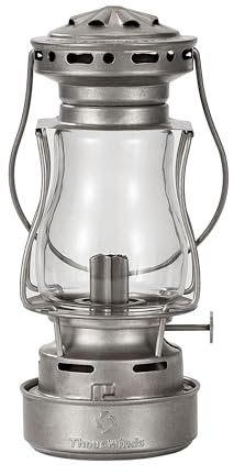 Thous Winds Vintage Oil Lantern, Waterproof Fuel Lantern with Carry Handle, for Outdoor Camping Hiking Patio Picnic, Retro Silver