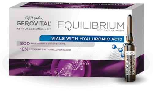 Ampollas Profesionales 10% Liposomas Ácido Hialurónico – Suero Intensamente Hidratante y Alisante Líneas de Expresión y Arrugas 20 x 2 ml, Gerovital H3 Equilibrium