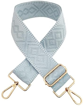 PTNKUIIY väskrem 72–130 cm justerbar axelrem för väskor 5 cm bred axelrem för väskor enfärgad boho-stil ersättning bärrem för väska handväskor gör-det-själv-tillbehör – blå