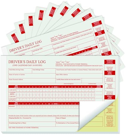 suituts 12 Pack Driver Daily Log Book, 2 Part Carbonless, 5.5 x 8.5 Inch Driver Vehicle Inspection Report Book for Trucker (35 Sets Each Book, 12 Books)
