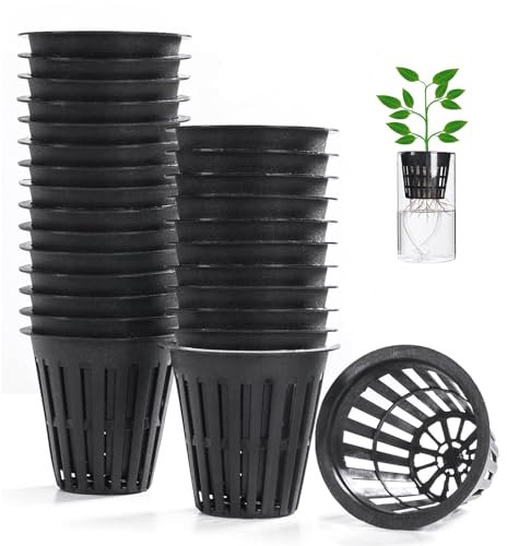 Rmeet Vasi a Rete Idroponica,50 Pcs Vasi Idroponica 2 Pollici Piante Vaso Idroponico da Interno ed Esterno in rete Scanalata per Piante Idroponiche e Coltivazione Fuori Suolo da Interno ed Esterno