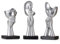 FJSPERM Silber Gebet Skulpturen Deko, Moderne Gebet des Friedens Figuren Dekor für Regal, 3 Pcs Abstrakte Kunst Skulptur Home Dekorationen für Wohnzimmer Schrank Bücherregal Couchtisch Deko