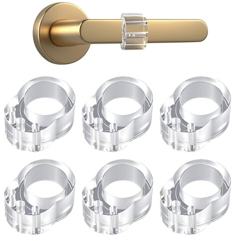 Desenda 6 PCS Door Handle Bumpers, 17 MM Flexible PVC Wall Protectors Clear Invisible Door Stoppers Buffer for Stop Wall Furniture Damage