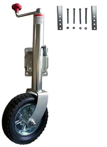 Ahtadums Ruota di Sostegno con Supporto, Portata 680 kg Ruotino Singolo 254x80mm, ruotino per Carrello con Fascetta di serraggio Originale per rimorchi roulotte e rimorchi (Rocker Superiore)