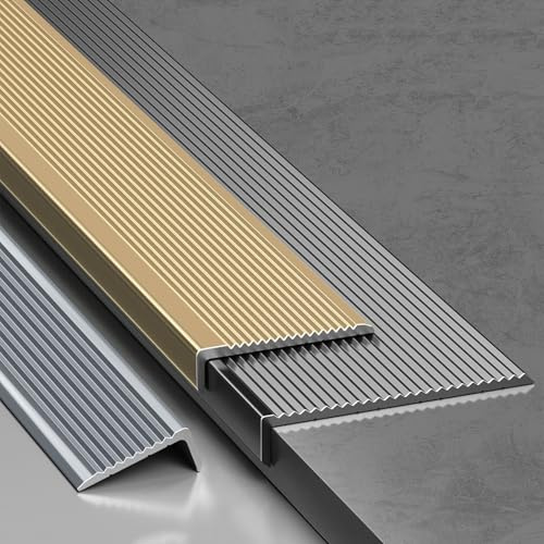 CMJYMX Profilo per Scale - Larghezza 20 30 50.0mm Profilo di Protezione per Angoli A L Bordo, Profilo Metallico Striscia di Transizione per Pavimenti Interni/Esterni(Black,20 * 40.0mm)