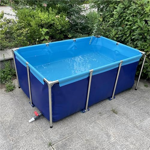 Lago artificiale in tela, Tela fuori terra for laghetto con pesci blu(0.8 * 0.6 * 0.3m)