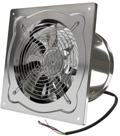 Moliuoly Ventilatore di scarico in acciaio inox, montato a parete, 40 W, 600 m³/h, per cucina e bagno, con patta automatica