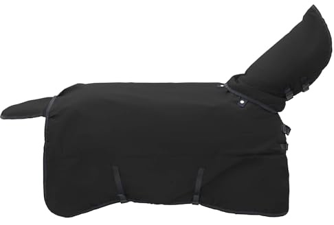 vidaXL Manta para Caballo Verde Oscuro y Negro 135 cm Poliéster, Manta Ecuestre Moderna, Cubierta de Invierno, Impermeable, Lavable, Caliente para tu Caballo