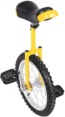 CLEADONG 16 tums enhjuling, höjdjusterbar enhjuling, balansträning, balansträningsspår för 1,2–1,55 m cyklist, enhjulsstativ för från 7 år, barn, vuxna och fackmän