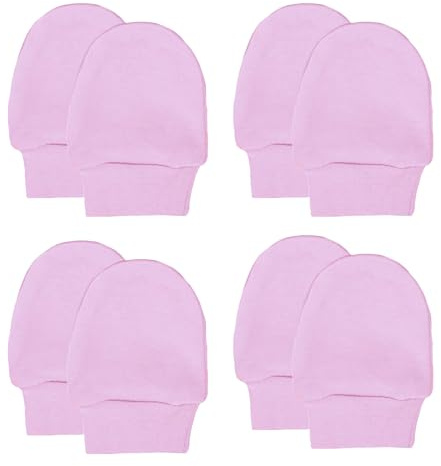Soft Touch Baby Girls' Super Soft Anti-Scratch Mittens (Pink, 4 Packs)