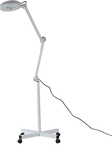 HYGRAD® Floor Standing LED Magnifying Lamp for Dental Clinic Beauty Parlour Medical UK (White)