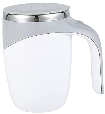 Muross Electric Self Stirring Coffee Mug Portable Home Office Travel Automatic Mixing Tea Milk Cup 400ml(White)
