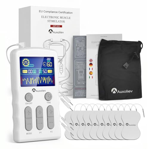Auxoliev 3-in-1 TENS Machine for Pain Relief，TENS/EMS Machine