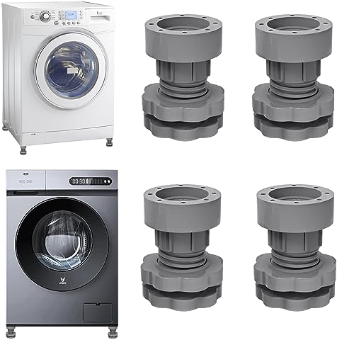 4PCS Tapis Anti Vibration Machine a Laver, Patins Amortisseurs Antivibration, Support Machine à Laver Sèche-Linge Universel, Tampons à Pied Anti Vibration Lave Linge Pour SéChoirs, Réfrigérateur