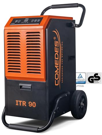 Comedes byggtork, luftavfuktare, ITR 90 (max. 90 liter/24 h) inkl. dräneringspump, lämplig för rum och källare upp till 150 m²/345 m³