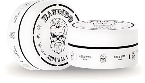 BANDIDO Aqua Hair Wax No.1 - Cera Capelli Uomo Effetto Bagnato, Tenuta Extra Forte, Profumo Vaniglia,150 ml - Effetto Lucido Lunga Durata - Edge Control | Cera per Capelli Uomo a Lunga Tenuta
