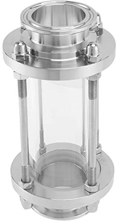 Hztuang Occhiali da Vista Con Estremità Morsa, Flusso Sanitario Vetro Mirino Dritto Sus316 Tipo di Morsetto Tripla da 1,5 Pollice (Tubo Di Scarico Od 38Mm)