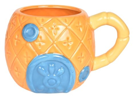 KYSUN Tazas de Cerámica Creativas con Forma de Fruta y Asa, Taza 3D Linda, Taza de Té y Café de Porcelana con Forma de Piña en 3D, para Niños y Niñas en Cumpleaños, café, té, jugo, leche, agua, 700ml