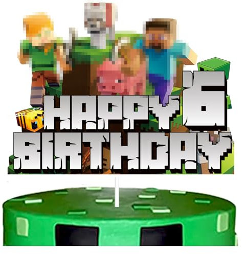 YOOYEH 1 PCS Party Cake Toppers, 3th Cartoon Movie Themed Happy Birthday Party Supplies Decorations for Boys Girls Decorations (6thth)