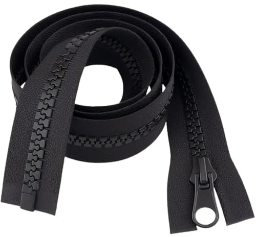 30 (76cm) Black Chunky Zip - Heavy-Duty Open-Ended Separating
