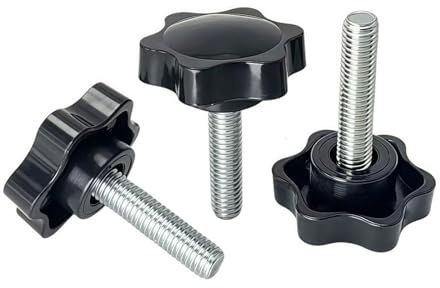 20 Stück Sterngriffschrauben, M6x30mm Schwarz Klemmknöpfe Rändelschraube Flügelschrauben M6 für Werkzeugmaschinen Mechanische Instrumente Ausrüstungen