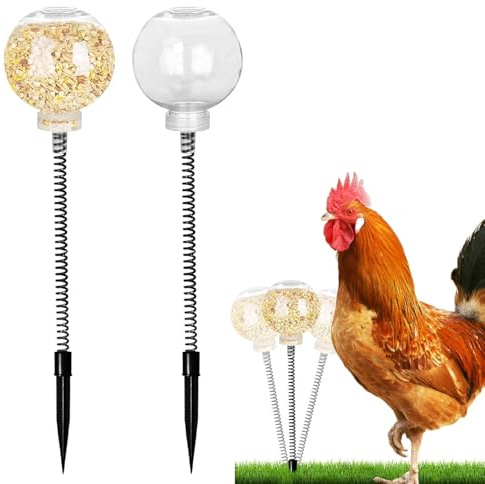 2 distributori di cibo per polli e polli interattivi, giocattolo per pollame, anatre, uccelli, 2 pezzi