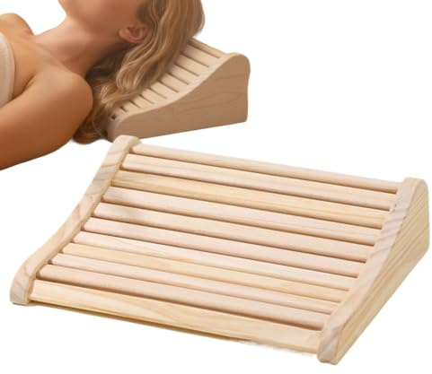 Bastukudde – 37 x 32,5 cm avkopplingskudde i trä för personlig avkoppling återhämtning efter träning gym användning spa-terapi – ergonomisk komfort