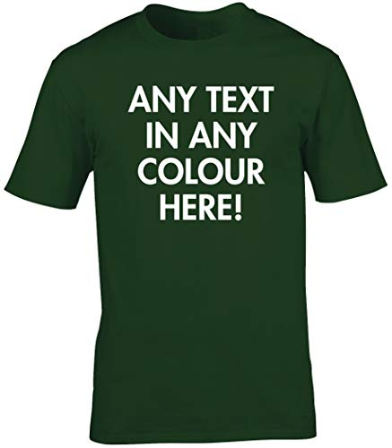 Hippowarehouse Personalised T-Shirt UK Unisex Short Sleeve Printed Text Image Photo Mens Womens Funny (Specific Size Guide in Description) Forest Green