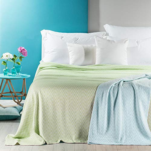 Caleffi 77039 Zanzibar Copriletto Estivo per Singolo Letto, Verde