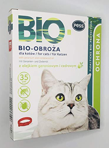PESS Bio Zecken und Floh Halsband für Katzen mit natürlichen Geranien- und Zedernölen, 35cm