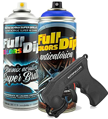 AutoFullCar - Vernice anticalcare acrilica lucida Full Dip per pinze freno - 2 x spray 400 ml (blu lucido)
