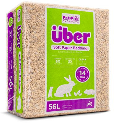 PETSPICK Uber Soft Paper Pet Lit pour Petits Animaux Naturel 56L
