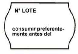 BALSAT Etiqueta marcaprecio 26x16 para maquina marca precio UNIVERSAL - 6 Rollos de 1500 etiquetas/rollo (Blanca) (Nº Lote/Consumir preferentemente antes del)