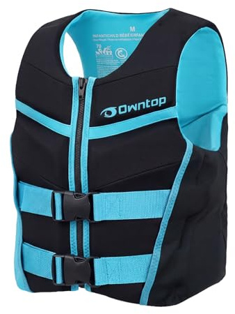 Owntop Aides à la Flottabilité pour Adolescents et Enfants, Veste de Natation Réglable Unisexe, Gilet de Natation avec Boucles de sécurité pour Paddleboarding Kayak Pêche Voile