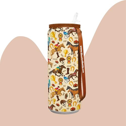 The Steel Bottle - Bottiglia termica Tin Sport Series in Acciaio Inox, Isolamento sottovuoto a doppia parete, Capacità 450 ml, Chiusura Ermetica, borraccia portatile (#66 EQUITATION)