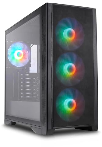 Silentware Air 1000 Black Midi Tower PC Case, Malla metálica, Ventana Lateral de Cristal Templado, 4 Ventiladores A-RGB de 120 mm preinstalados, radiadores hasta 360 mm, Placa Base E-ATX/ATX/mATX/ITX