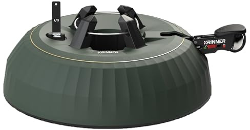 Krinner Christmas Tree X-7 Deluxe - Green Tree Stand - Original Single Cable Operation, Holds up to 7 ft Live Trees - Foot Pedal Setup & Water Reservoir with Level Indicator - German Made