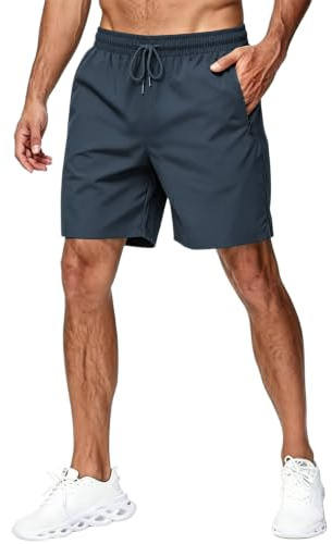 NLAND Sportshorts för män, snabbtorkande löparshorts med fickor, lätta, ventilerande, bermudashorts