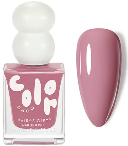 Nail Varnish - Dark Pink Nail Polish - Quick Drying Nail Polish - Pink Purple nail Polish Long Lasting Chip Resistant No Need UV LED Nail Lamp Polish Nail Art Manicure Salon DIY Home