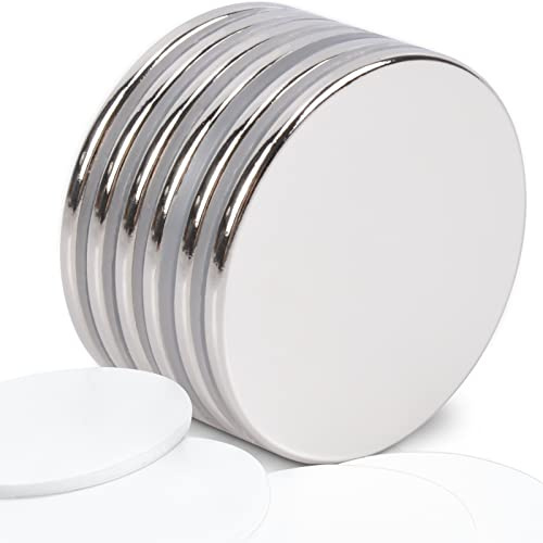 6 imanes de neodimio extrafuertes, 30 x 2 mm, autoadhesivos, fuertes, para pizarras magnéticas, neveras, pizarras blancas, fotos, tierras raras con adhesivo de doble cara