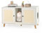 FANTASK Katzenschrank für Katzentoilette, Katzenklo Schrank mit 2 Türen & Kratzbrett & 2 Sisal-Kratzmatten & Eingang, Katzenhaus für 2 Katzen, Katzenmöbel Beistelltisch, 108 x 50 x 60 cm (Weiß)