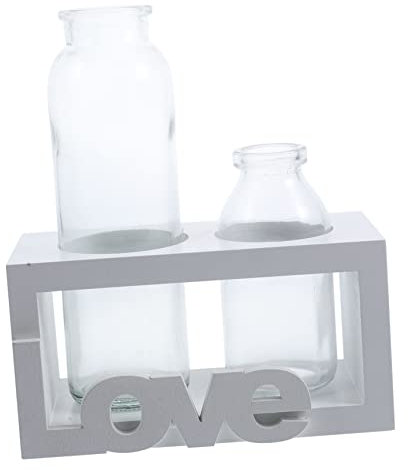 BESTonZON 1 Ensemble Vase pothos Ornement hydroponique de jardinière à la Maison jardinière en Verre de Table jardinières en Verre hydroponiques de Bureau Vase à Fleurs Bois Blanche