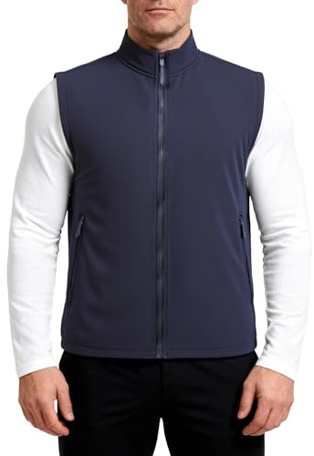 YOUTHUP Mens Golf Vest Outerwear Waterproof Windproof Softshell Vests Zip Up Pockets Sleeveless Jacket Hiking Running Sports