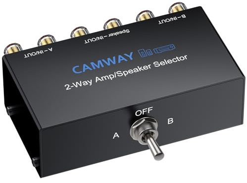 CAMWAY 2(1) In-1(2) ut förstärkare högtalare väljare, 2-vägs förstärkare med A/B/OFF-omkopplare, guldpläterad banankontakt för hemmabio studio